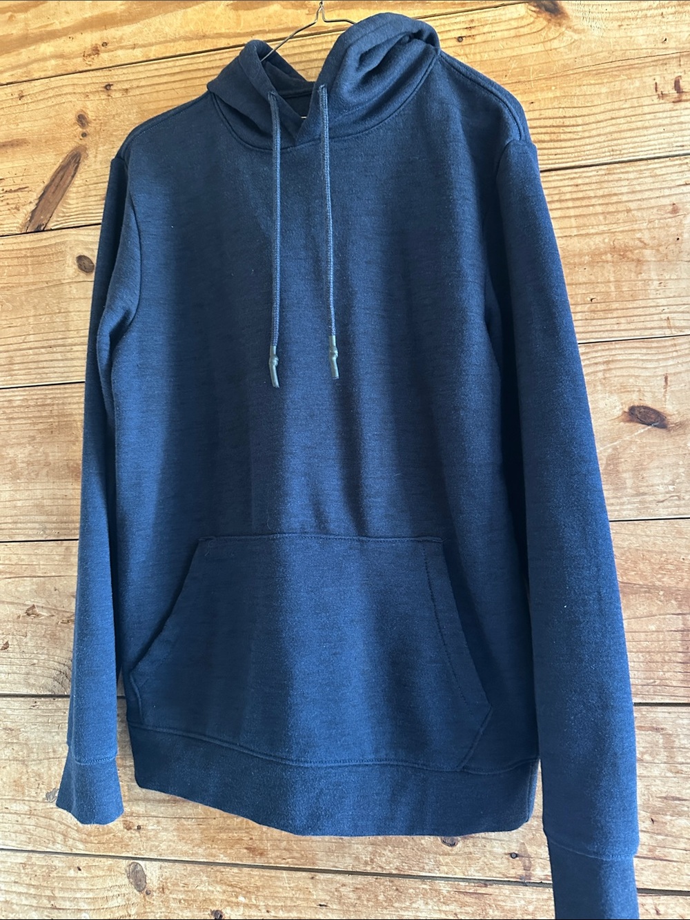 Evergreen Navy Marbled Hooded Pullover Sweatshirt